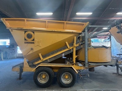 Betonmischanlage FIBO B1200 auf Fahrwerk mit Silo