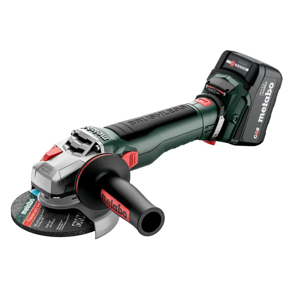 METABO Akku Winkelschleifer 18Volt WB 18LT BL 11-125, + 2 Akku 5.2Ah + Ladegerät