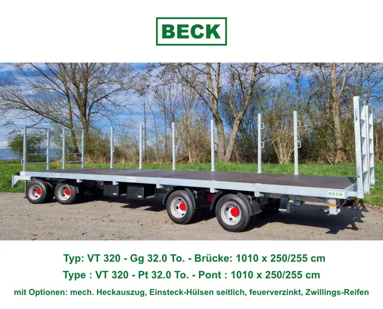 Vierachs-Transportanhänger "BECK" / Typ: VT 320 - 32 To. Gg