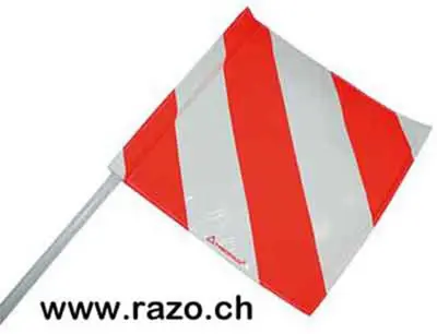 Signalfahne, Warnfahne, Triopan, Fahnensatz zu Schneepflug