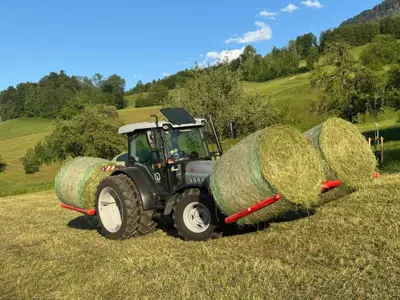 Doppel-Rundballengabel für Silo-, Heu- Strohrundballen - Zeit und Überfahrten sparen! Double fourche
