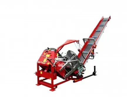SOLOMAT - scie circulaire à chevalet automatique / SOLOMAT - Wippkreissäge mit automatischer wippe und Förderband