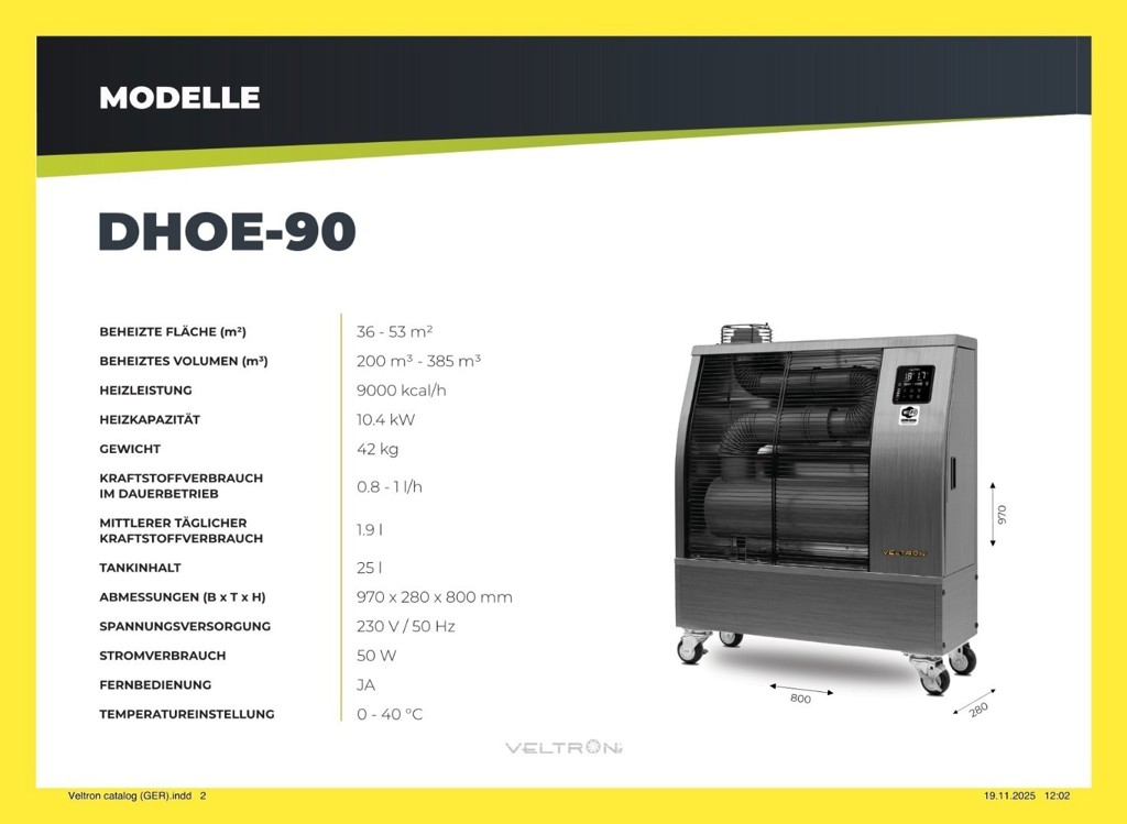 VELTRON DHOE-90 Infraroth-Diesel-Heizgerät