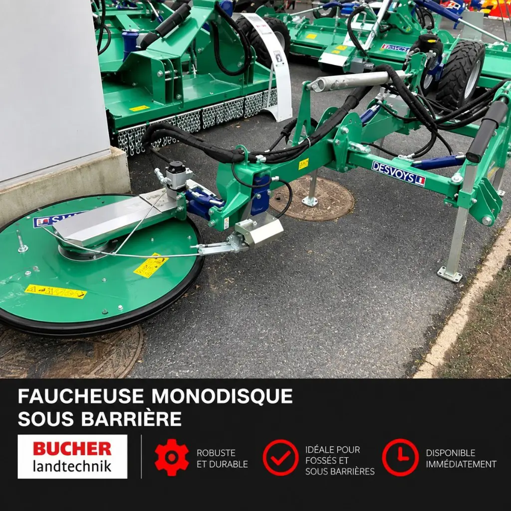 Faucheuse monodisque sous barrière