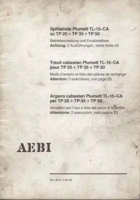 Plumett, TL-15-CA Betriebsanleitung