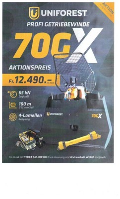 Seilwinde Uniforest Getriebe Winde 70 GX  12490 Fr