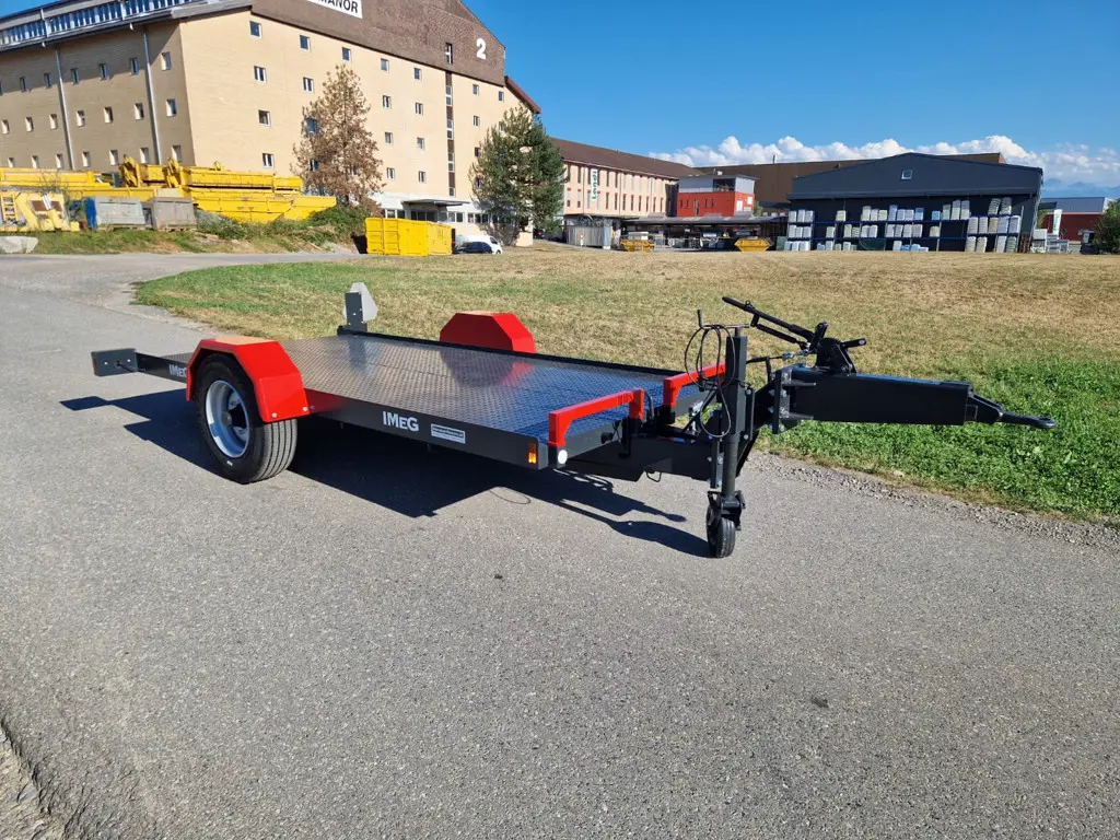 Anhänger IMEC 6t Tieflader Ladefläche 4.0m x 1.8m, Räder aussen