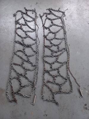 1 Paar neuwertige Spur - Schneeketten für Stapler / Hubstapler / Gabelstapler , Grösse 7.00-12