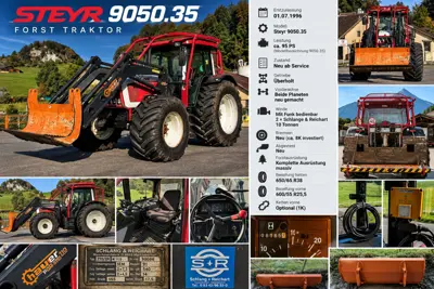 Steyr 9050.35 Forsttraktor – komplette Forstausrüstung – top revidiert