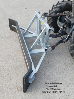 Gummischieber GSV 260, Schneeschieber, Mistschieber 2.6 m, Euro 8, 3-Punkt- + Palettengabelaufnahme