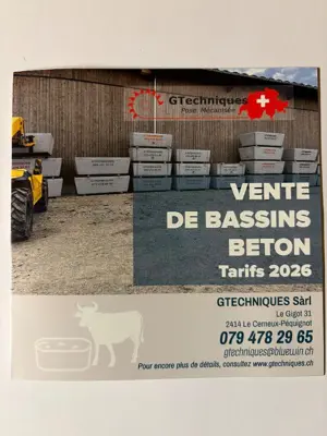 abreuvoir béton, bassin béton, bac , auge béton