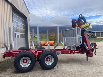 Remorque forestière Tajfun GAP 140 + grue DOT 50ZK