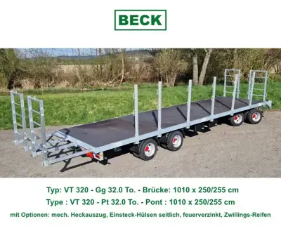 Vierachs-Transportanhänger "BECK" / Typ: VT 320 - 32 To. Gg