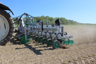 Bineuse Agronomic, guidage trace, camera