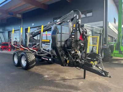 Remorque Palms 16DP avec grue forestière Palms 5.72