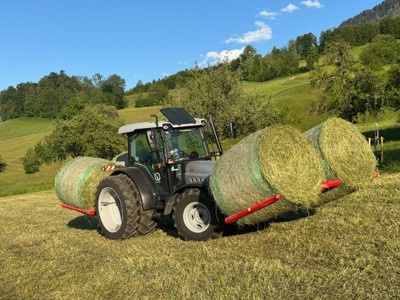 Doppel-Rundballengabel für Silo-, Heu- Strohrundballen - Zeit und Überfahrten sparen! Double fourche